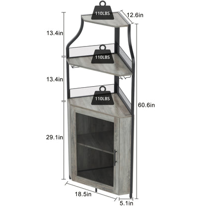 Barkast – Wijnkast – Drankkast – Buffetkast – Opbergkast – Hoekontwerp – Glazenrek – Mesh Deur – Zonder Hout – Stabiel & Compact