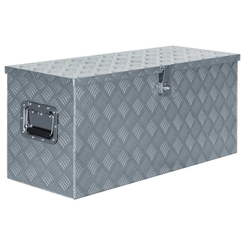 Aluminium Gereedschapskist – Gereedschapskoffer – Opbergkist – Werkplaatskist – Toolbox – Industrieel – Roestvrij – 90,5x35x40 cm – Duurzaam & Veilig Sluitsysteem