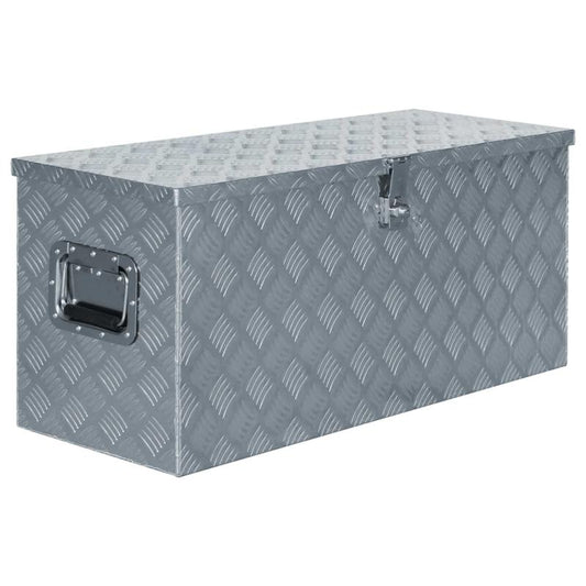 Aluminium Gereedschapskist – Gereedschapskoffer – Opbergkist – Werkplaatskist – Toolbox – Industrieel – Roestvrij – 90,5x35x40 cm – Duurzaam & Veilig Sluitsysteem