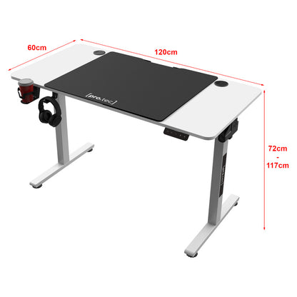 Verstelbaar Bureau – Zit-Sta Bureau – Hoogte Verstelbaar Bureau – Bureau Met Wieltjes – Elektrisch Verstelbaar – 120x60 cm Tafelblad – Met Geheugenfunctie