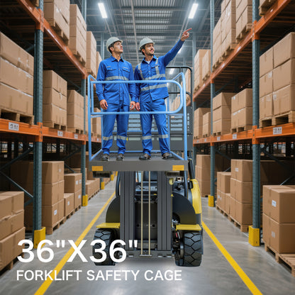 Hoogwerkerbak – Veiligheidskooi – Werkplatform – Inklapbare Kooi – Heftruckbak – Metalen Constructie – Draagvermogen 544 kg – Chain Hook Bevestiging