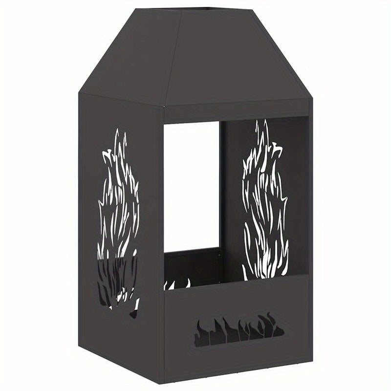 Vuurschaal – Vuurkorf – Tuinhaard – Sfeerhaard – Vuurton – Zwart Staal – Compact 50x50x100 cm – Duurzaam en Stevig