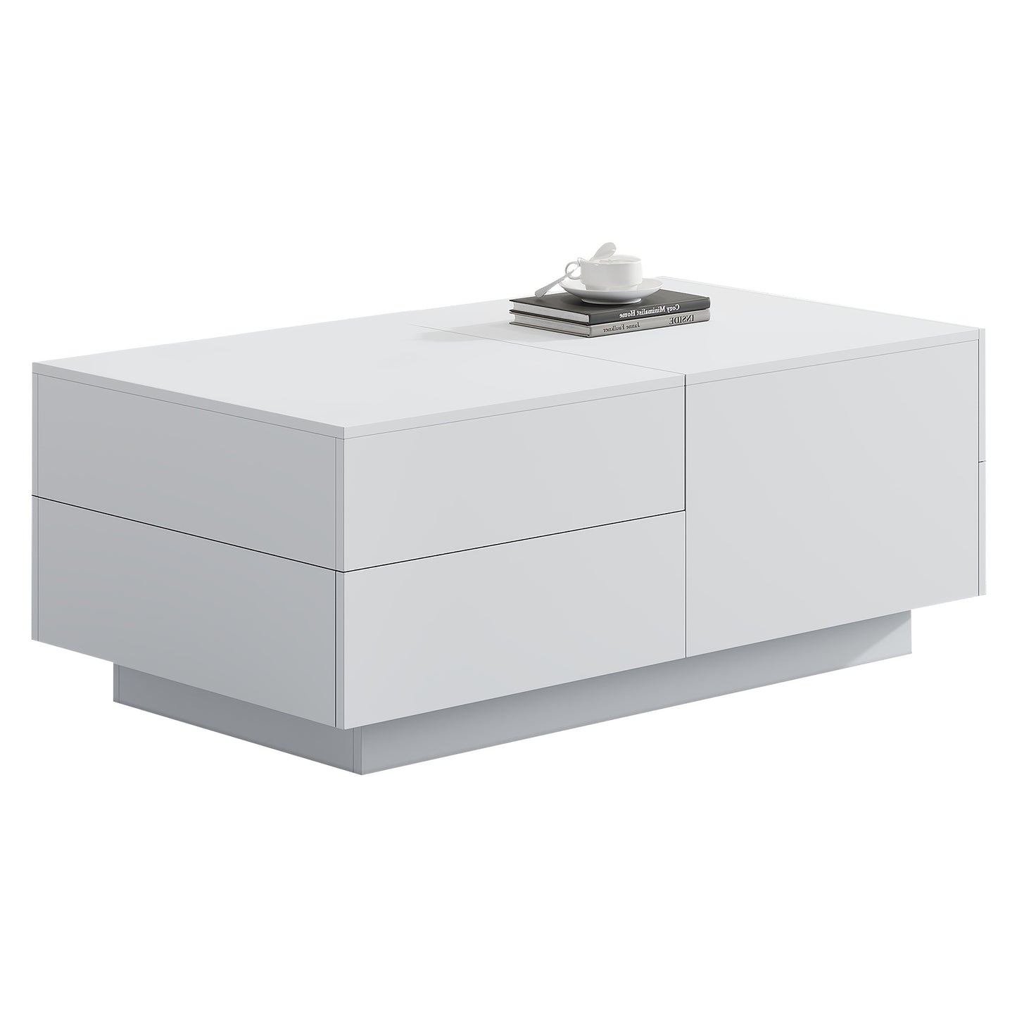 Modern Coffee Table, Coffee Table, Living Room Table, With Sliding Table Top, 4 Drawers - Perfect For Stylish Living Rooms 90x55x45cm