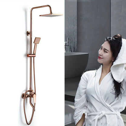 Shower Mixer Tap with Hand Shower, Mixer Tap for Shower Set with Single-Lever Shower Fitting, Shower System with Shower Fitting, Rain Shower, Shower Rail and Hose, Shower Set with Sprayer Bath Fitting