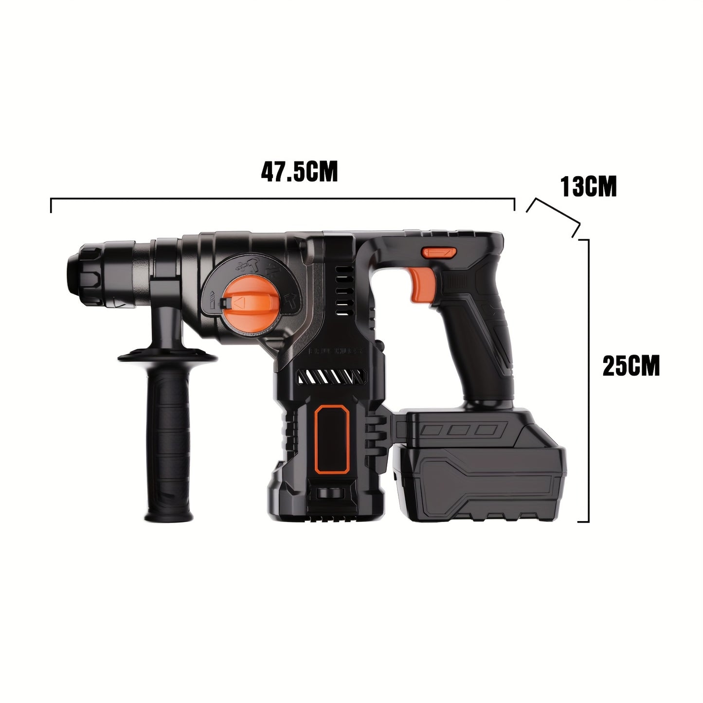 Draadloze Combinatiehamer – Boorhamer – Klopboor – Hamerboor – Beitelmachine – 20V 4.0Ah Lithium-Ion Accu – 3 Functies In 1 – Zwart