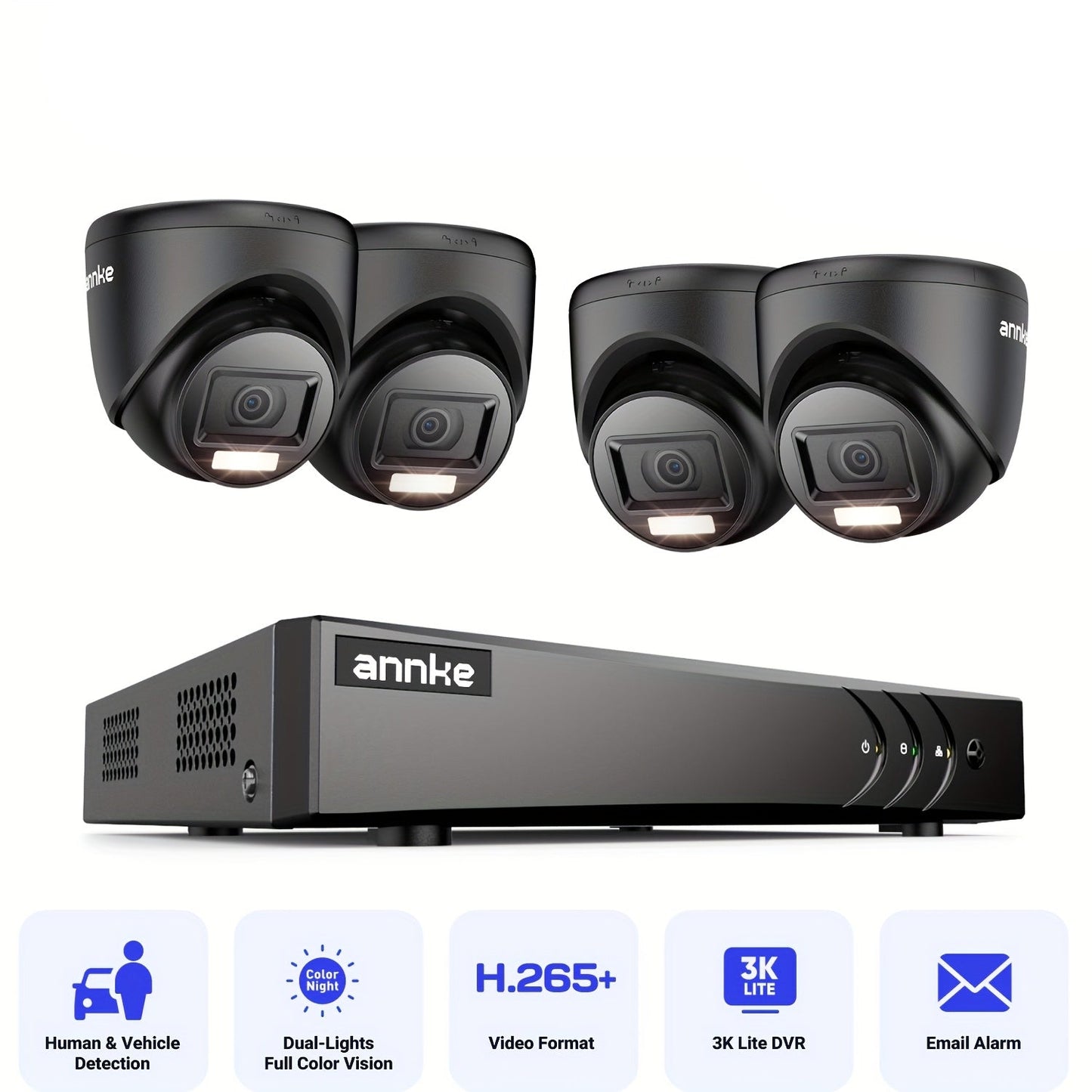 Beveiligingscamera Systeem – Camerabewaking – CCTV Systeem – Bewakingscamera – Home Security Camera – 16-Kanaals – 1080P Full HD Beeldkwaliteit – AI Bewegingsdetectie Met Mens/Voertuigherkenning