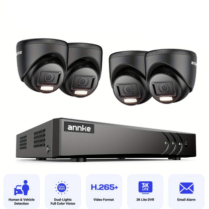 Beveiligingscamera Systeem – Camerabewaking – CCTV Systeem – Bewakingscamera – Home Security Camera – 16-Kanaals – 1080P Full HD Beeldkwaliteit – AI Bewegingsdetectie Met Mens/Voertuigherkenning