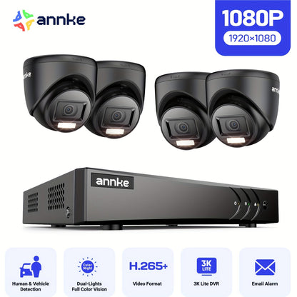 Bewakingscamera Set – Beveiligingscamera Set – CCTV Camera – Camerabewaking – Draadloos Beveiligingssysteem – 1080P Full HD – Mens- en Voertuigdetectie Met Nachtzicht 30m – E-mail Alarm Met Foto’s