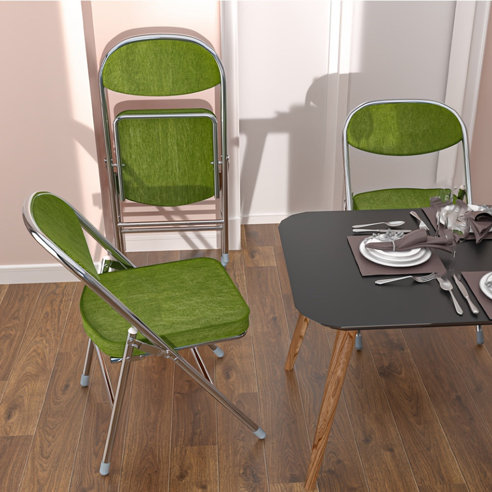 Stoel – Eetkamerstoel – Keukenstoel – Fauteuil – Bureaustoel – Set Van 4 - Groen – Ergonomisch Design – Roestvrijstalen Frame