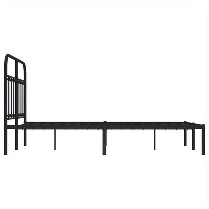 Modern Black Metal Bed Frame with Headboard - 120x200cm, Powder-Coated Construction for Durability & Stability, Easy Assembly, Minimalist Design for Contemporary Bedrooms, Contemporary Bedroom Furniture | Geometric Pattern Be