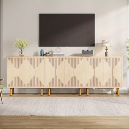 Dressoir – Sideboard – Buffetkast – Opbergkast – Kast – Hout – Compact Formaat 75x35x60 cm – Anti-Omvalbeveiliging & Veermechanisme Deuren