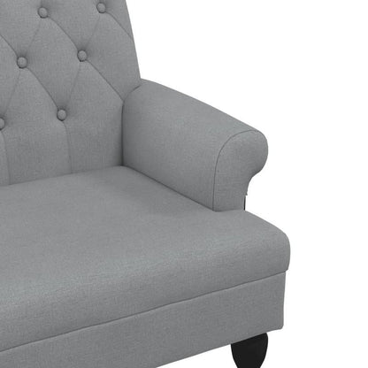 Bankstel – Zitsalon – Zitbank – Sofa – 2-zitsbank – Lichtgrijs – Hardhouten Frame – Stofbekleding – 120x62x75,5 cm – Comfortabele Rugleuning