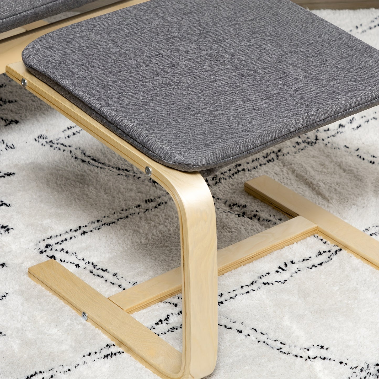 Fauteuil – Relaxstoel – Leunstoel – Lounge Fauteuil – Sessel – Grijs – Met Voetenbank – Fluweel Bekleding – Stevig Metaal Frame