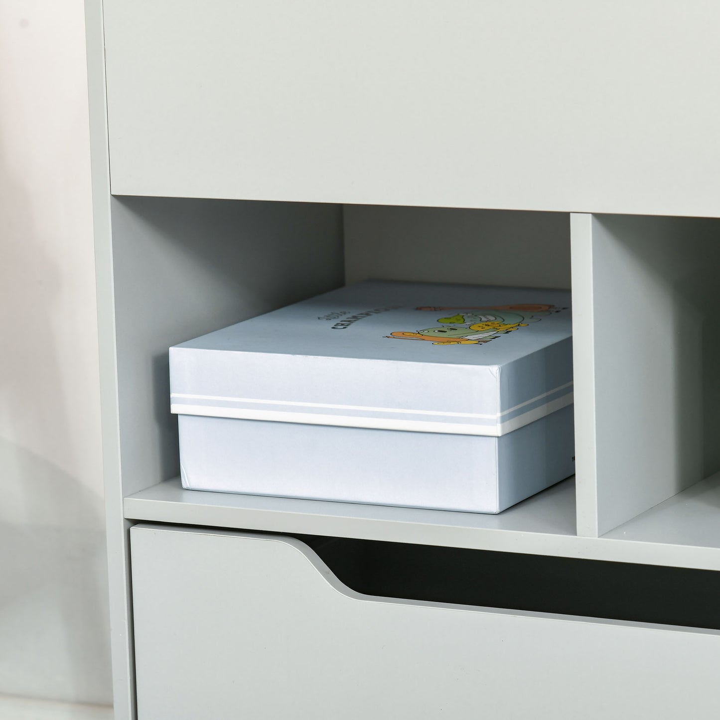 Boekenkast – Kasten – Opbergmeubel – Boekplank – Ladenkast – Grijs – MDF Materiaal – Anti-Kantel Veiligheid