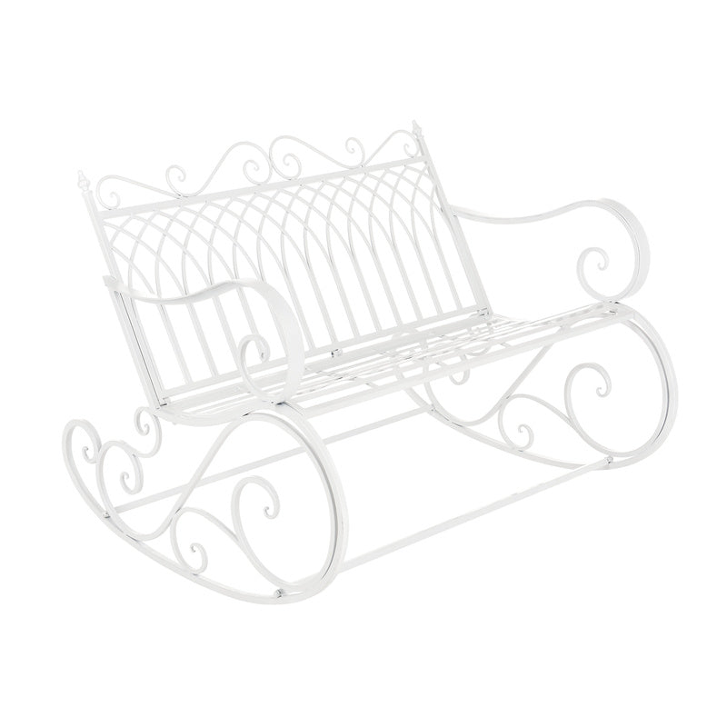 Tuinbankje – Schommelbank – Buitenbank – Balkonbank – Tweepersoonsbank – Metaal – Weerbestendig – 85x113x95 cm – Belastbaar tot 200 kg