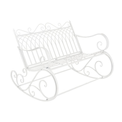 Tuinbankje – Schommelbank – Buitenbank – Balkonbank – Tweepersoonsbank – Metaal – Weerbestendig – 85x113x95 cm – Belastbaar tot 200 kg