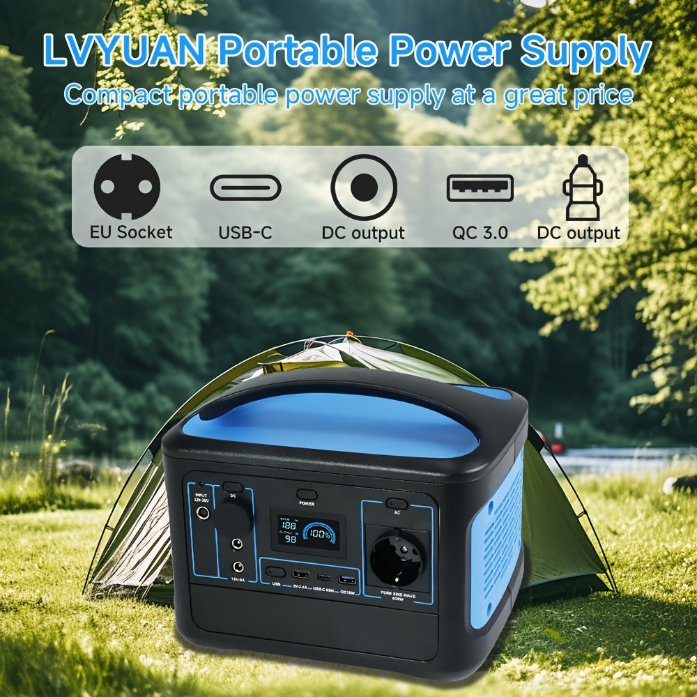 Draagbare Power Station – Portable Charger – Batterie Portable – Powerbank – Mobiele Accu – Compact LiFePO4 Batterij 493Wh – 600W Continu Vermogen & Snelladen