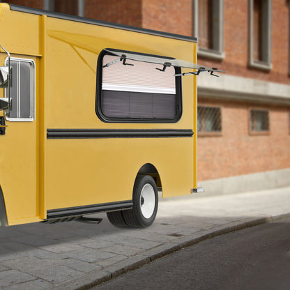 Camperraam – Uitzetraam – Caravanraam – Ventilatieraam – Nooduitgangraam – Aluminium – 4mm Gehard Glas – 91x56 cm – 65° Openend