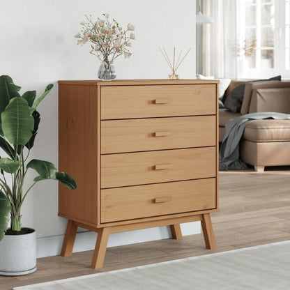 4-Drawer Large Wood Storage Cabinet with Lockable Drawers & Open Shelf - Modern Minimalist Brown Oak-like Heavy-Duty Organizer, Easy Assembly Cabinet for Bedroom, Living Room, Office - Sturdy Wood (Lock, Storage Cabinets