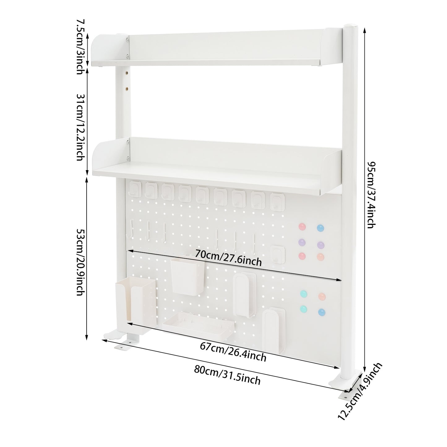 Bureau Organizer – Bureaurek – Boekenkast – Bureau Organizer Plank – Klem Bureau Organizer – Wit – Verstelbare Planken – Sterk Staal & MDF