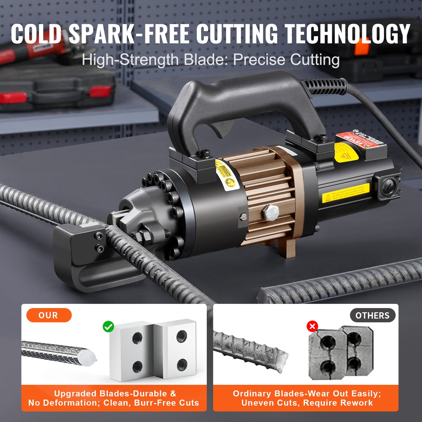 Elektrische Betonstaalsnijder – Hydraulische Staalknipper – Rebar Cutter – Staalknipper – Betonstaal Knipmachine – 1000W Motor – Aluminium Behuizing – Zwart