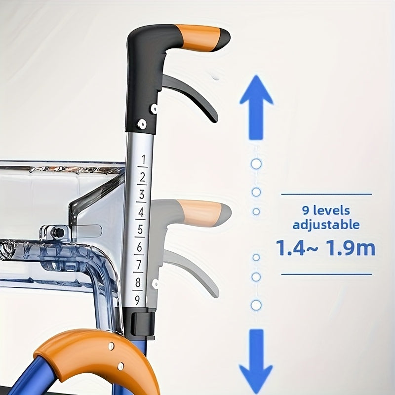 Boodschappenkar – Boodschappentrolley – Boodschappenwagen – Winkelwagen – Steekwagen – Inklapbaar Aluminium Frame – Verstelbare Armsteun – Draagvermogen 158,76 kg - QUORE