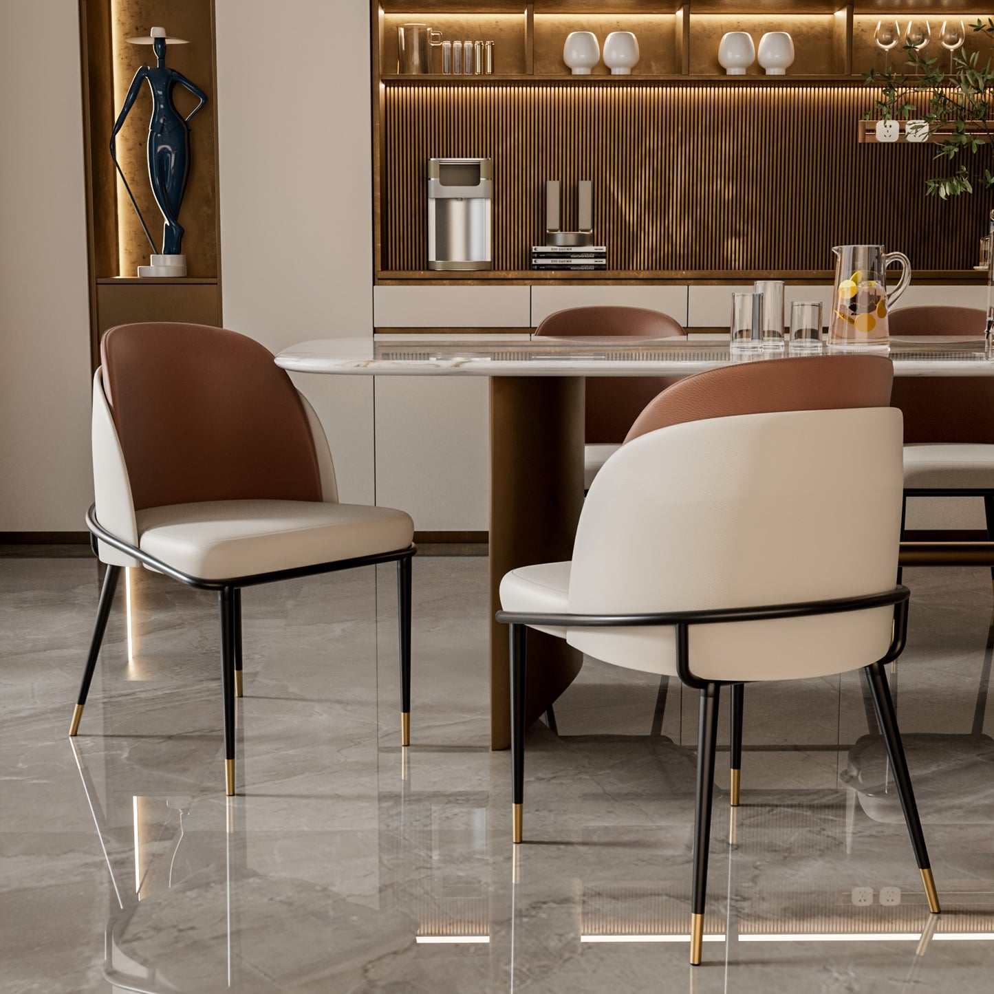 Eetkamerstoel – Stoel – Dinersstoel – Zithoekstoel – Armless Chair – Adembenemend Kunstleer – Hoogwaardig Schuim – Stevig Metalen Frame – Onderhoudsvriendelijk – Grijs