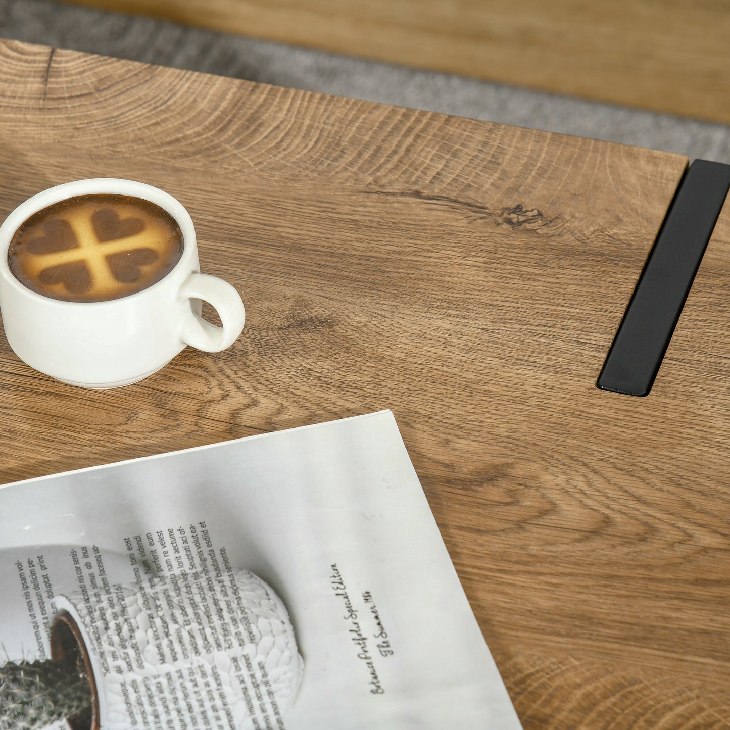 Salontafel – Koffietafel – Bijzettafel – Woonkamertafel – Industrieel Tafeltje – Zwart-Bruin – 105x60x42 cm – Robuust Industrieel Design