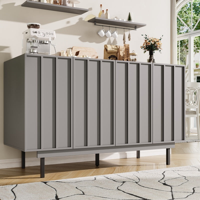 Dining Room Cabinet 140×38×82cm, Unique Design Storage Cabinet for Dining or Living Room, Freestanding Minimalist Sideboard in Gray,  Spacesaving Furniture, Sleek Storage Unit, Highquality Materials, Sturdy Cabinet, Versati