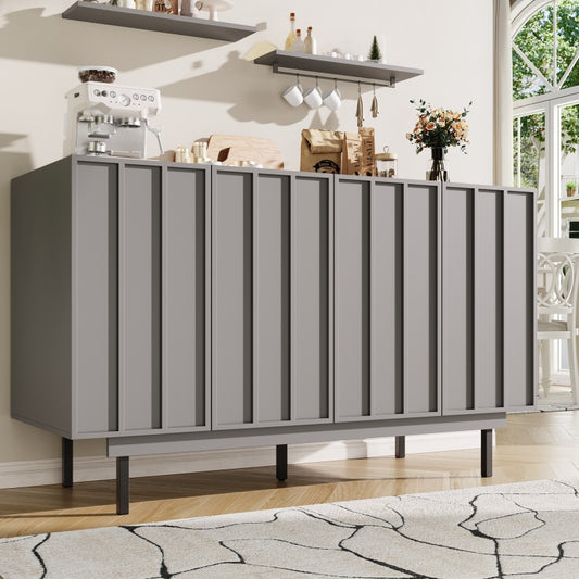 Dining Room Cabinet 140×38×82cm, Unique Design Storage Cabinet for Dining or Living Room, Freestanding Minimalist Sideboard in Gray,  Spacesaving Furniture, Sleek Storage Unit, Highquality Materials, Sturdy Cabinet, Versati