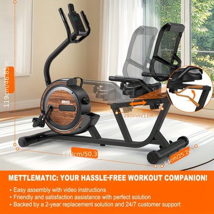 Hometrainer – Fitnessfiets – Ergometer – Magnetische Fiets – Zittende Fiets – Bluetooth Connectiviteit – 16 Weerstandsniveaus Met Hartslagmeter – Zwart