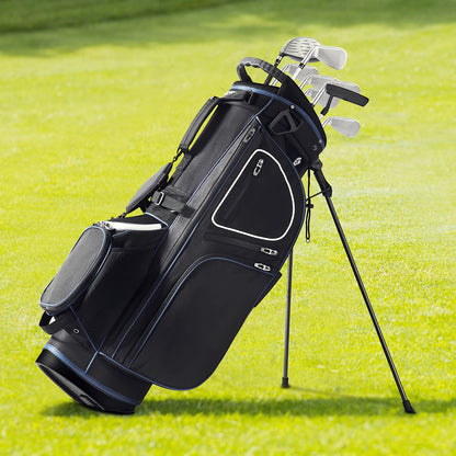 Golfcarttas – Golftas – Stand Bag – Golfbag – Golfclubtas – Duurzaam 600D Polyester – 14 Vaks Organizer met 11 Opbergvakken – Zwart