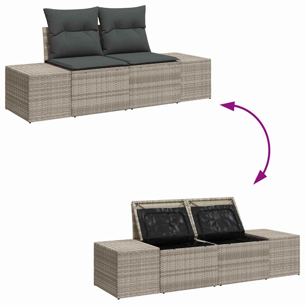 Tuinbank – Loungeset – Buitenbank – Zithoek – Modular – Lichtgrijs – 7-Zits Comfortabel – Weerbestendig