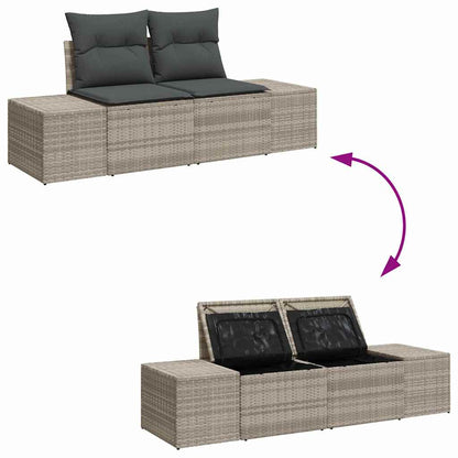 Tuinbank – Loungeset – Buitenbank – Zithoek – Modular – Lichtgrijs – 7-Zits Comfortabel – Weerbestendig