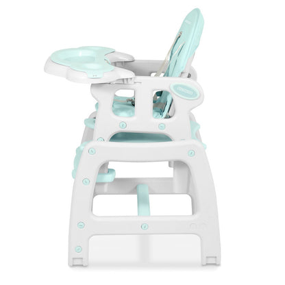Kinderstoel – Kinderstoeltje – Meegroeistoel – Eetstoel – Babystoel – 5-in-1 Multifunctioneel – Verstelbare Rugleuning & 5-Punts Veiligheidsgordel - Turkoois