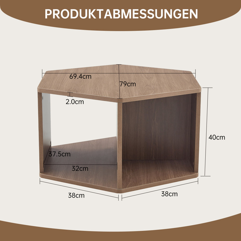 Hexagonal Multifunctional Coffee Table | 79 x 69.4 x 40 cm, Easy-to-Assemble, Modern Style, Suitable for Diverse Spaces, Metal Construction