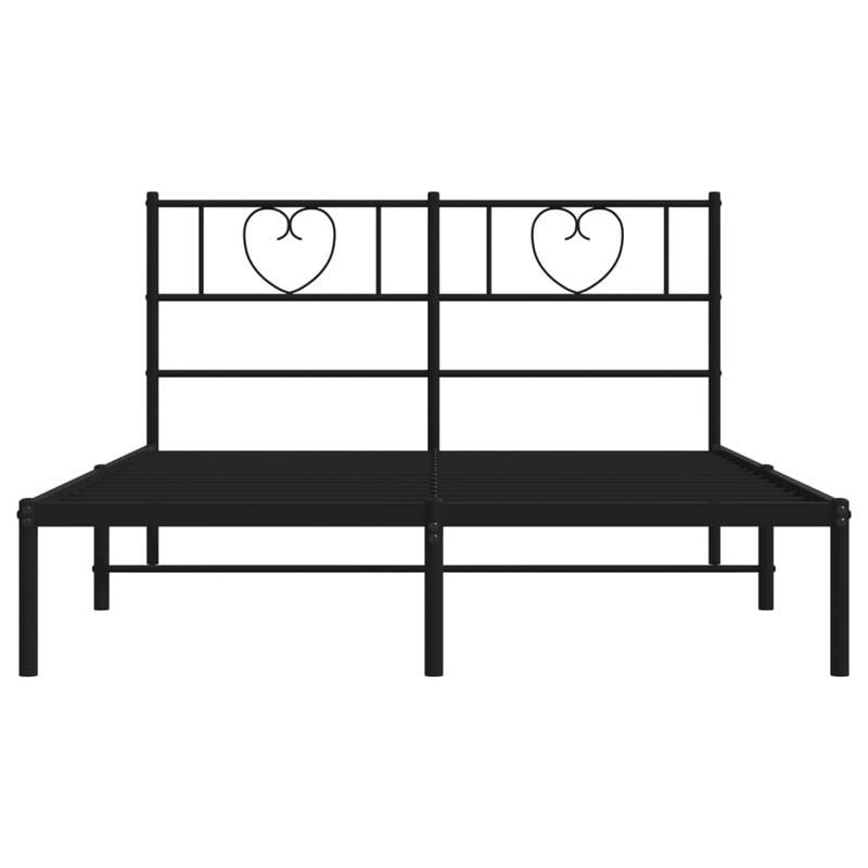 Bedframe – Metalen Bed – Tweepersoonsbed – Slaapbank – Bedombouw – 160x200 cm – Inclusief 2 Matrassen & 2 Hoofdborden – Zwart Metaal Met Gouden Accenten – Voorgemonteerd & Ruimtebesparend
