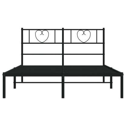 Bedframe – Metalen Bed – Tweepersoonsbed – Slaapbank – Bedombouw – 160x200 cm – Inclusief 2 Matrassen & 2 Hoofdborden – Zwart Metaal Met Gouden Accenten – Voorgemonteerd & Ruimtebesparend
