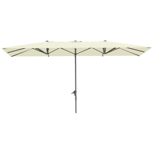 Parasol – Dubbele Parasol – Balkonparasol – Tuinparasol – Zonnescherm – UV50+ Bescherming – Windproof Aluminium Frame – Crank Mechanisme – 451x264 cm – Crèmekleurig