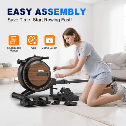 Magnetische Roeimachine – Roertrainer – Roeiapparaat – Fitness Roeimachine – Indoor Rower – 16 Verstelbare Weerstanden – Max. Gewicht 150 kg – Mat Zwart