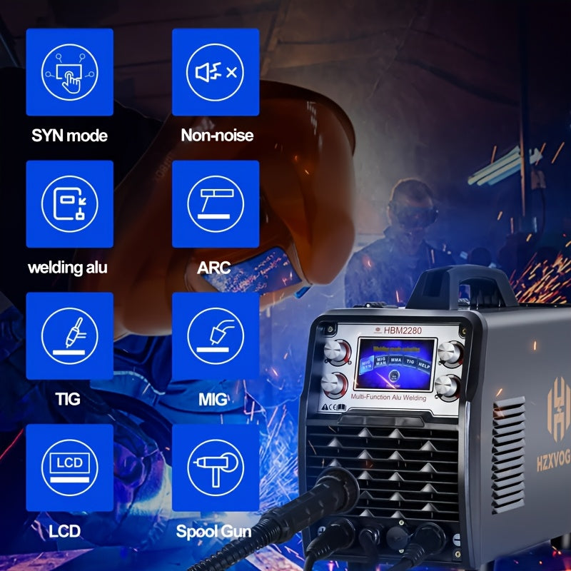 Lasapparaat – Lasmachine – Lasmachine elektrisch – Elektrodelasapparaat – MIG/MAG lasapparaat – 250A vermogen – Groot LCD-display – Dual Voltage 110V/220V – IGBT invertertechnologie – Geschikt voor aluminium, staal en roestvrij staal