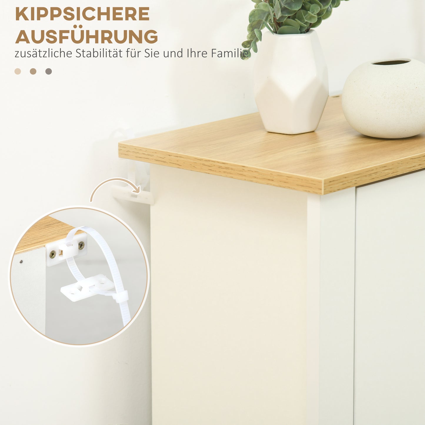 Schoenenkast – Schoenenrek – Schoenopberger – Schoenendisplay – Schoenmeubel – Wit Natuurlijk Hout – 3 Compartimenten – Ruimte voor 18 Paar Schoenen – Compact 72x26x112 cm