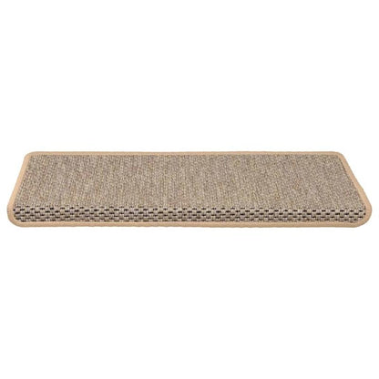 Trapmatten Zelfklevend – Trapbekleding – Antislip Trapmat – Trapstroken – Trapstickers – Beige Sisal Look – Set 15 Stuks – 65x21x4 cm – 5,3 mm Dikte – Duurzaam en Makkelijk Te Installeren