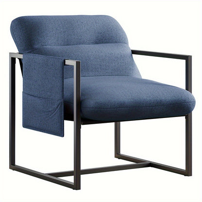 Fauteuil – Relaxstoel – Zitzak – Loungechair – Armstoel – Sherpa Bekleding – Gestoffeerd Metaalframe – Compact Formaat – Antislip Poten