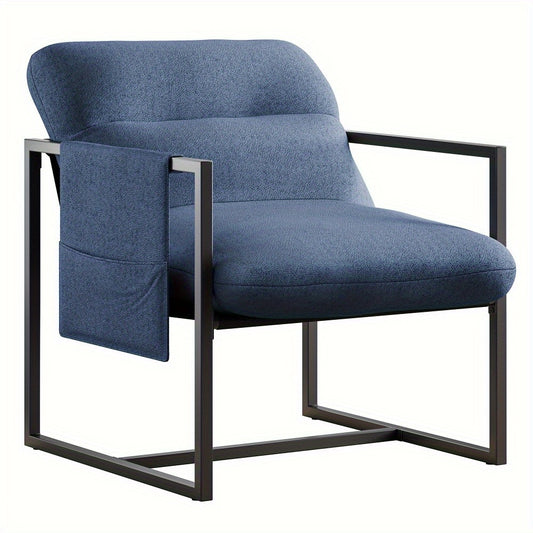 Fauteuil – Relaxstoel – Zitzak – Loungechair – Armstoel – Sherpa Bekleding – Gestoffeerd Metaalframe – Compact Formaat – Antislip Poten
