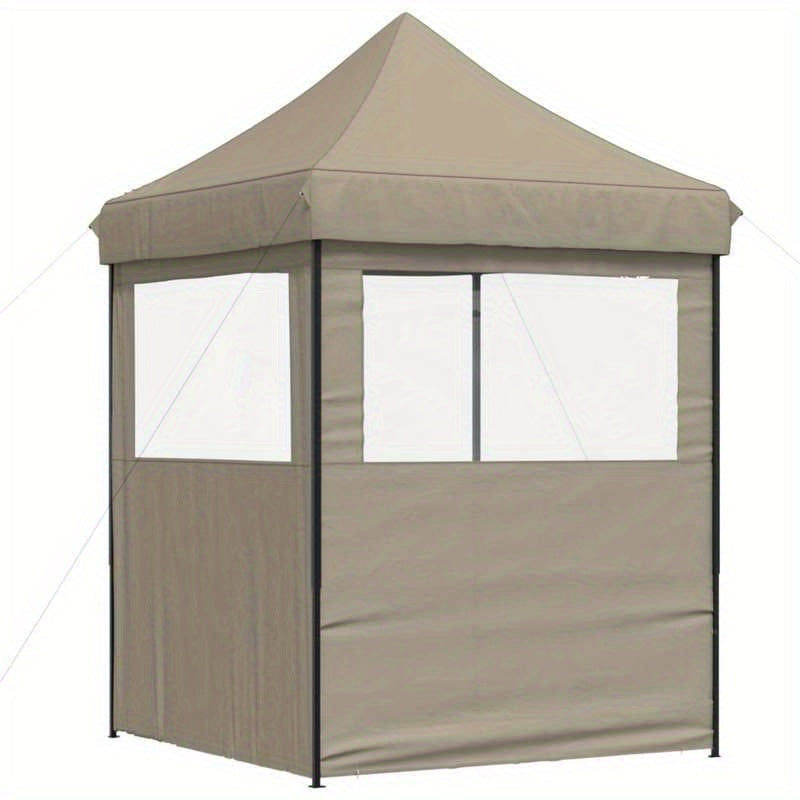 Large Pop-Up Party Tent with 2 Side Panels - Beige Canopy with Zippered Doors, Spacious Instant Shelter for Weddings, Birthdays, BBQs, & Beach Events - Lightweight & Portable with Sturdy Frame, Easy Setup, Ideal for Backyard,