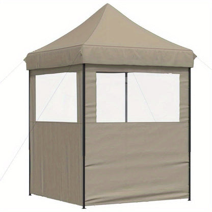 Large Pop-Up Party Tent with 2 Side Panels - Beige Canopy with Zippered Doors, Spacious Instant Shelter for Weddings, Birthdays, BBQs, & Beach Events - Lightweight & Portable with Sturdy Frame, Easy Setup, Ideal for Backyard,