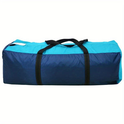 6-Persoons Campingtent – Bivak Tent – Kampeertent – Outdoor Tent – Backpack Tent – Lichtgewicht PVC – Hexagonaal Design – Blauw-Wit Gestreepte Binnenkant – Duurzaam Met Stabiele Stokken