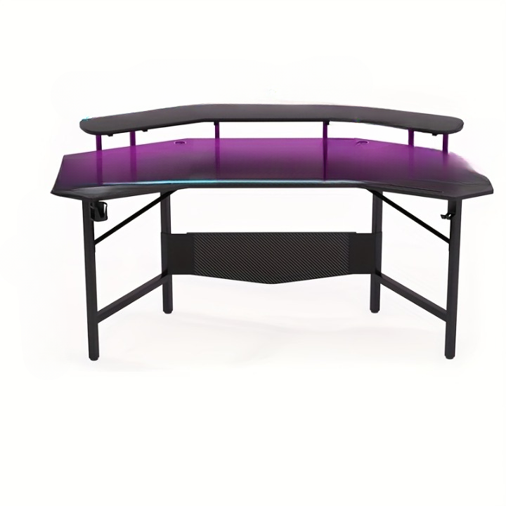 Gaming Desk – Gamebureau – Bureau – Werkplek – Speeltafel – Ergonomisch Vleugelontwerp – Stevig Metalen Frame – Zwart