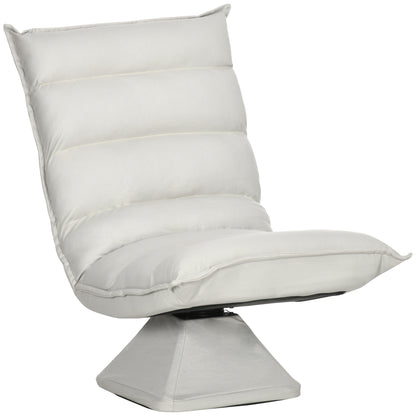 Vloersofa – Vloerstoel – Meditatiestoel – Relaxfauteuil – Loungefauteuil – Verstelbare Rugleuning – Draaibare Zitting – Microvezel Bekleding – Lichtgrijs – 62x70x95 cm